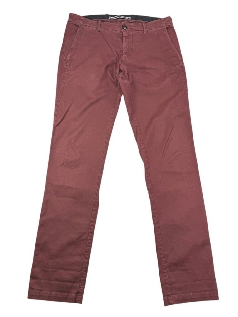 STONE ISLAND Chino Slim Fit Pants Type SK Size 34 Washed Maroon - Picture 2 of 9